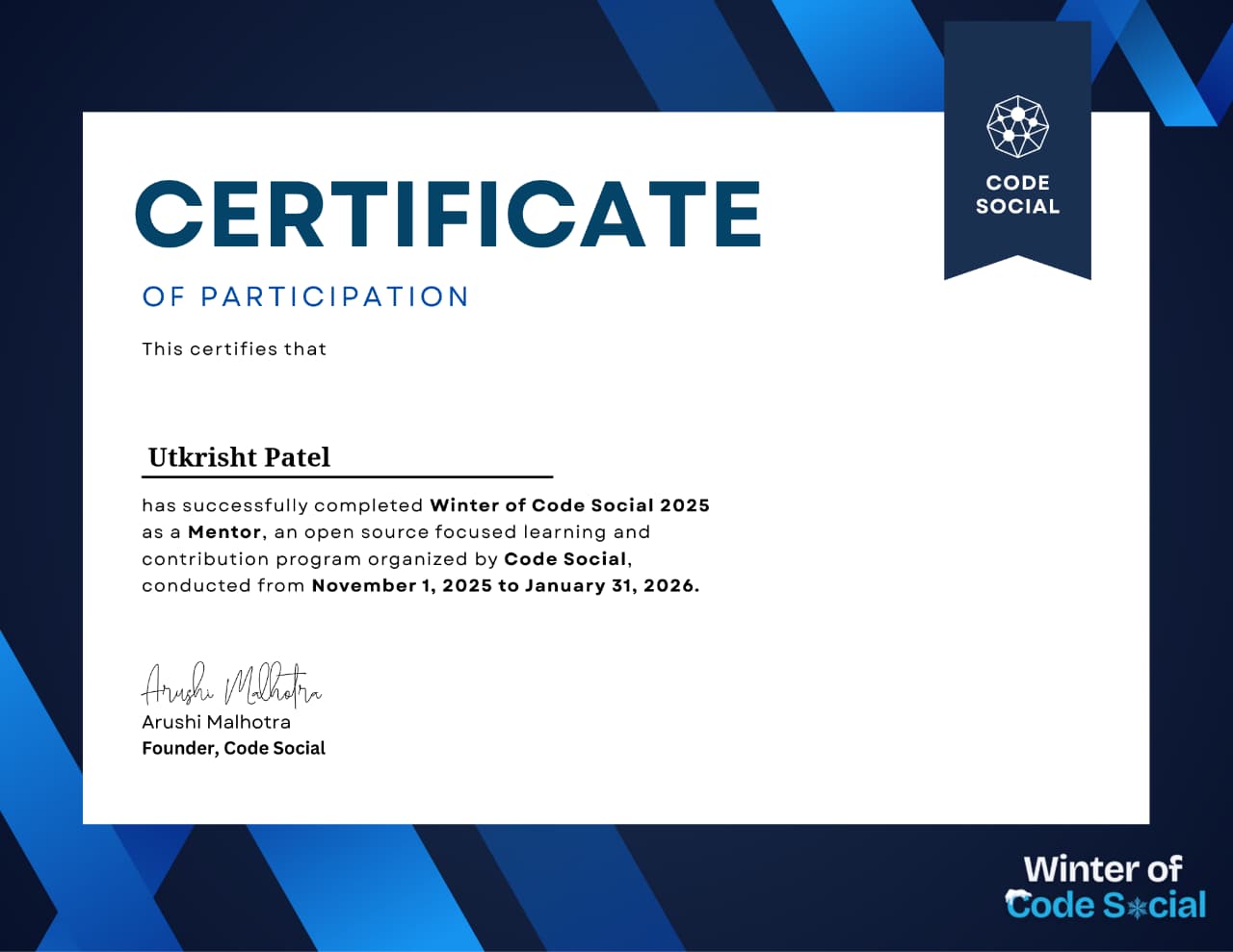 Certificate Preview